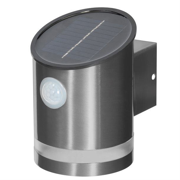 Sensorstyret solcelle væglampe i rustfrit stål 5/50 lumen 