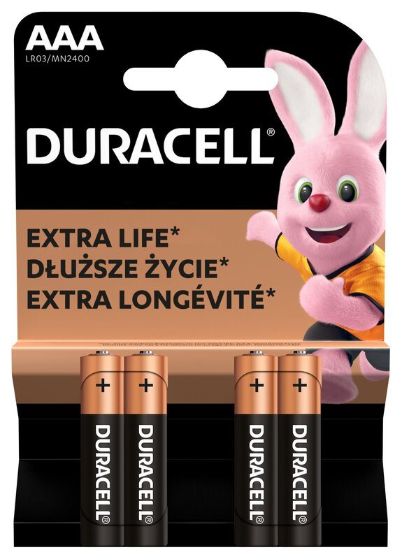 Duracell 4 stk. LR3 AAA alkaline batteri