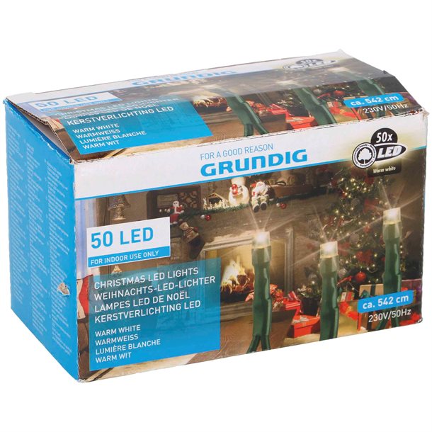 Indendørs lyskæde med 50 LED’er fra Grundig 230V #GRUN-871125206485  