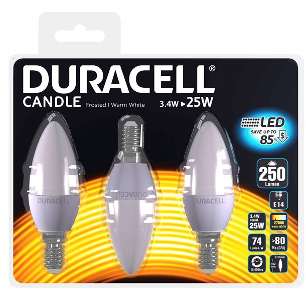 Duracell® LED-pærer - ikke dæmpbar C100N14 3 stk 