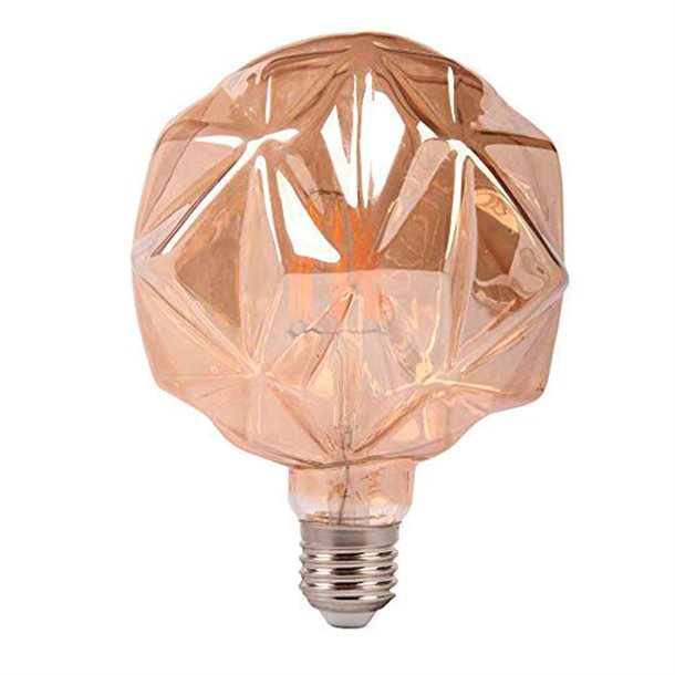 KRYSTAL 4W dekorativ globe 95 i vintage kubistisk design - Filament LED-pære 360-400 lumen